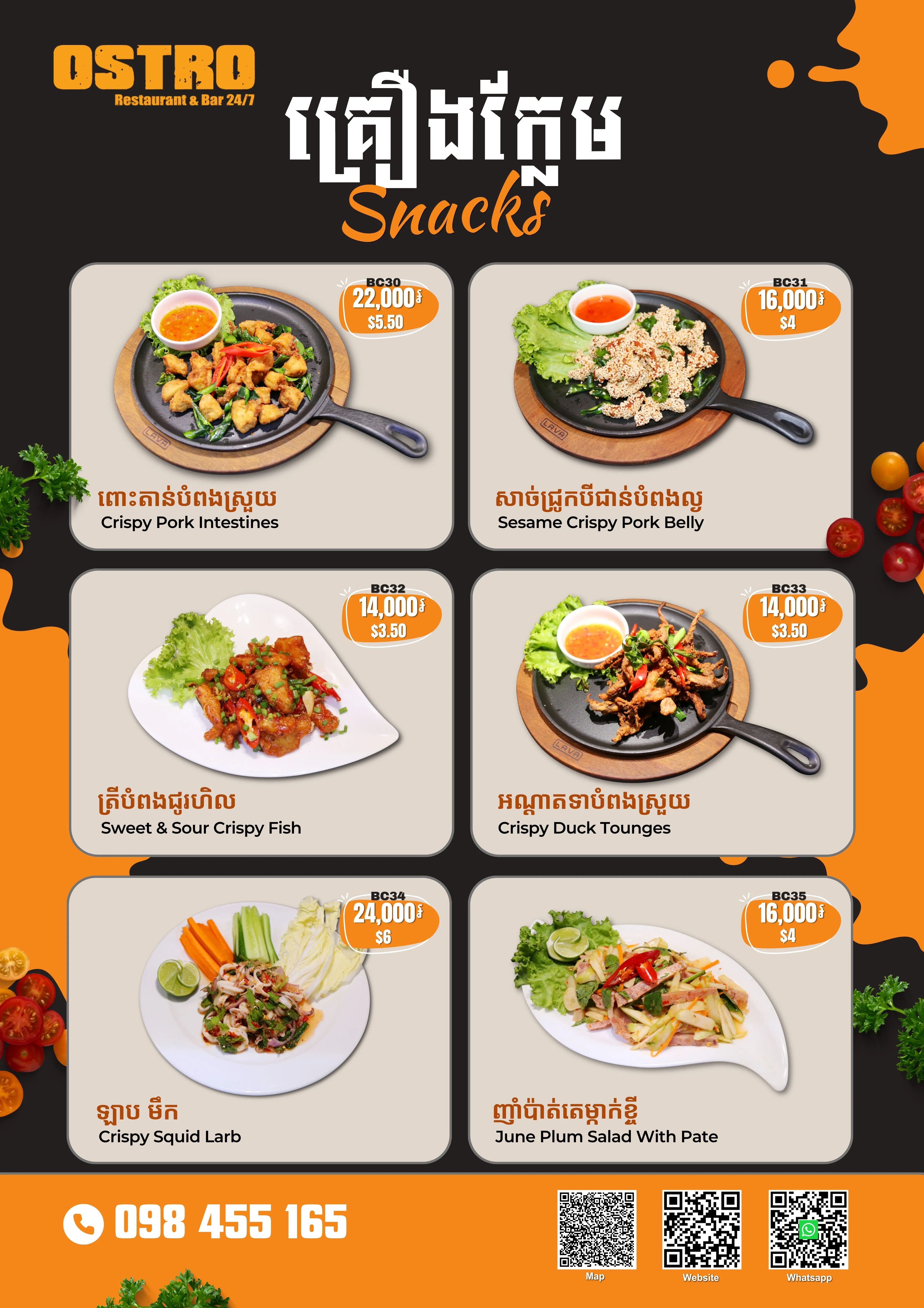 Snack & Appetizers Menu 3